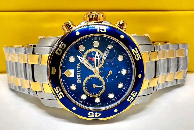 Invicta Pro Diver 0077 Luxo Banhado a Ouro 18K Caixa Especial + 2 Brindes À Prova D'Água Brilho Duradouro e Estilo Exclusivo