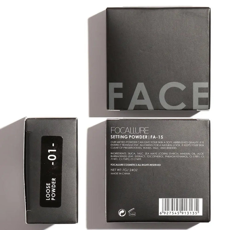 Base em pó FOCALLURE 3 em 1  à prova d'água , base e  controle de oleosidade
