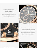 Relógio masculino WWOOR em aço inoxidável dourado.