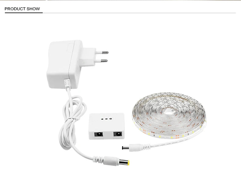 Fita LED com sensor de movimento.1m/2m/3m/4m/5m DC12V