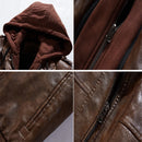 Jaqueta de couro masculina estilo motoqueiro