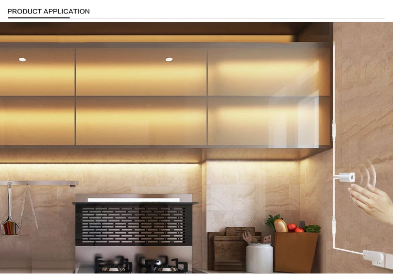 Fita LED com sensor de movimento.1m/2m/3m/4m/5m DC12V