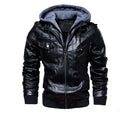 Jaqueta de couro masculina estilo motoqueiro