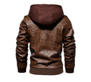 Jaqueta de couro masculina estilo motoqueiro