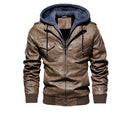 Jaqueta de couro masculina estilo motoqueiro