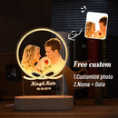 Luminária 3D personalizada com foto e texto - Ideal para namorados