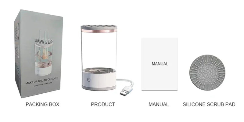 3 em 1 limpador de escova de maquiagem elétrico