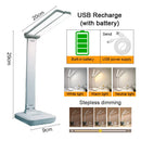 LED Desk Lamp 3 Levels Dimmable Touch Night Light USB Rechargeable Eye Protection Foldable Table Lamp For Bedroom Bedside Desk