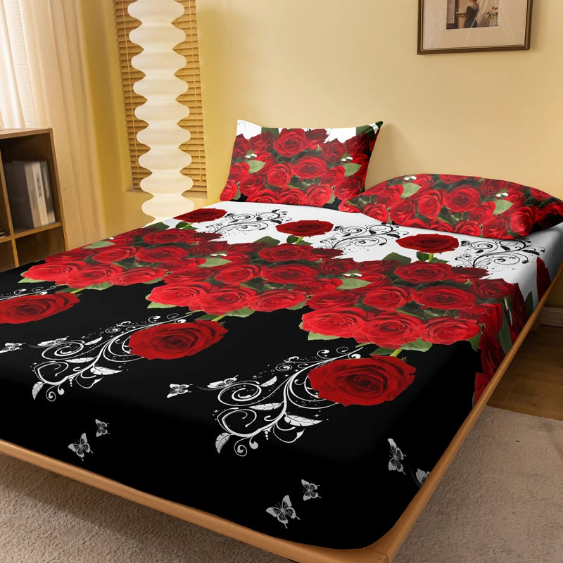 Lençol de cama Black Rose 1 pç fronha não incluida