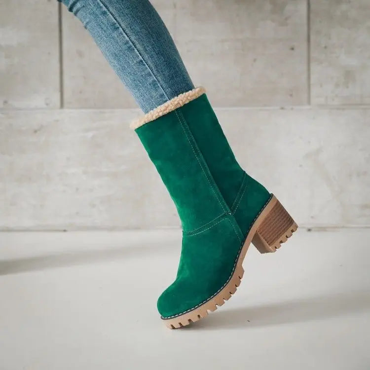 Botas de couro impermeáveis p/ inverno