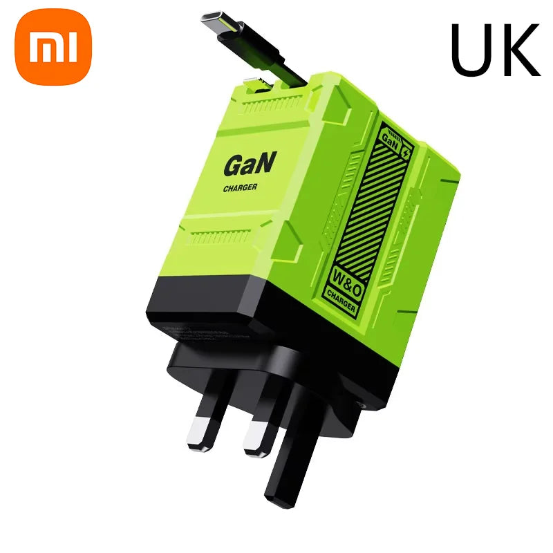 Carregador turbo Xiaomi 120W GaN, cabo retrátil, tipo C ,Compativel com   Iphone 16,  Ipad , Macbook