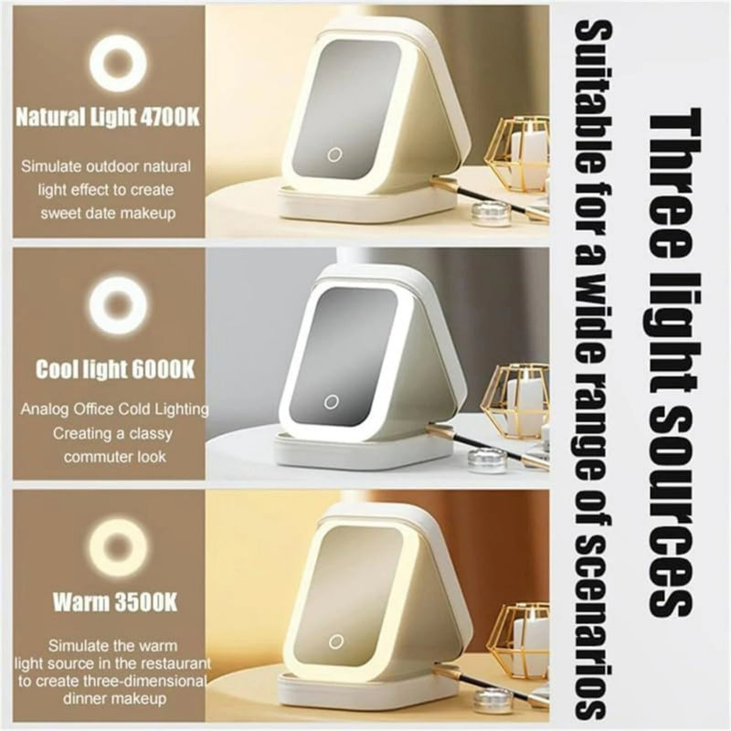 Multifuncional LED, Espelho e porta Cosmético.