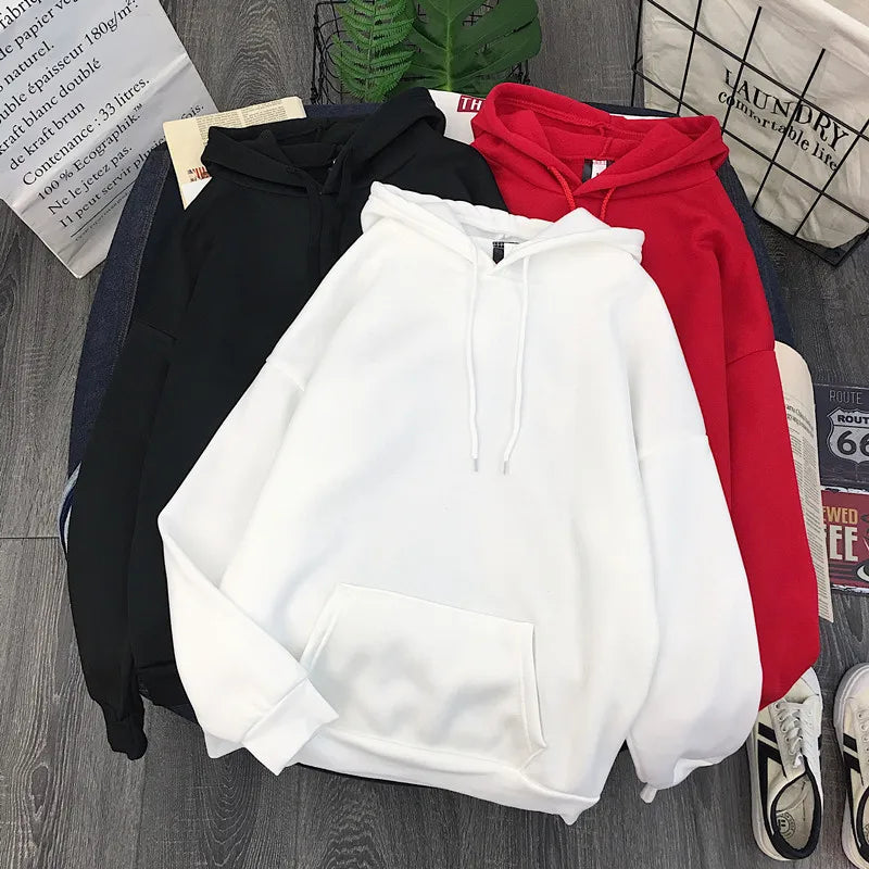 Moletom com capuz de bolso e calça de cor sólida masculino e feminino