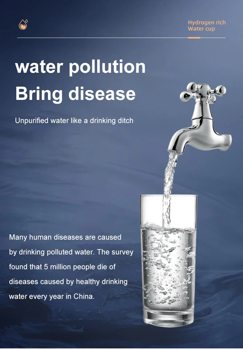 Garrafa geradora de água de hidrogênio portátil. 450 ML