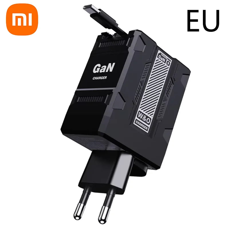 Carregador turbo Xiaomi 120W GaN, cabo retrátil, tipo C ,Compativel com   Iphone 16,  Ipad , Macbook