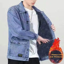 Jaqueta jeans masculinacom forro Fleece |Outono-Inverno|
