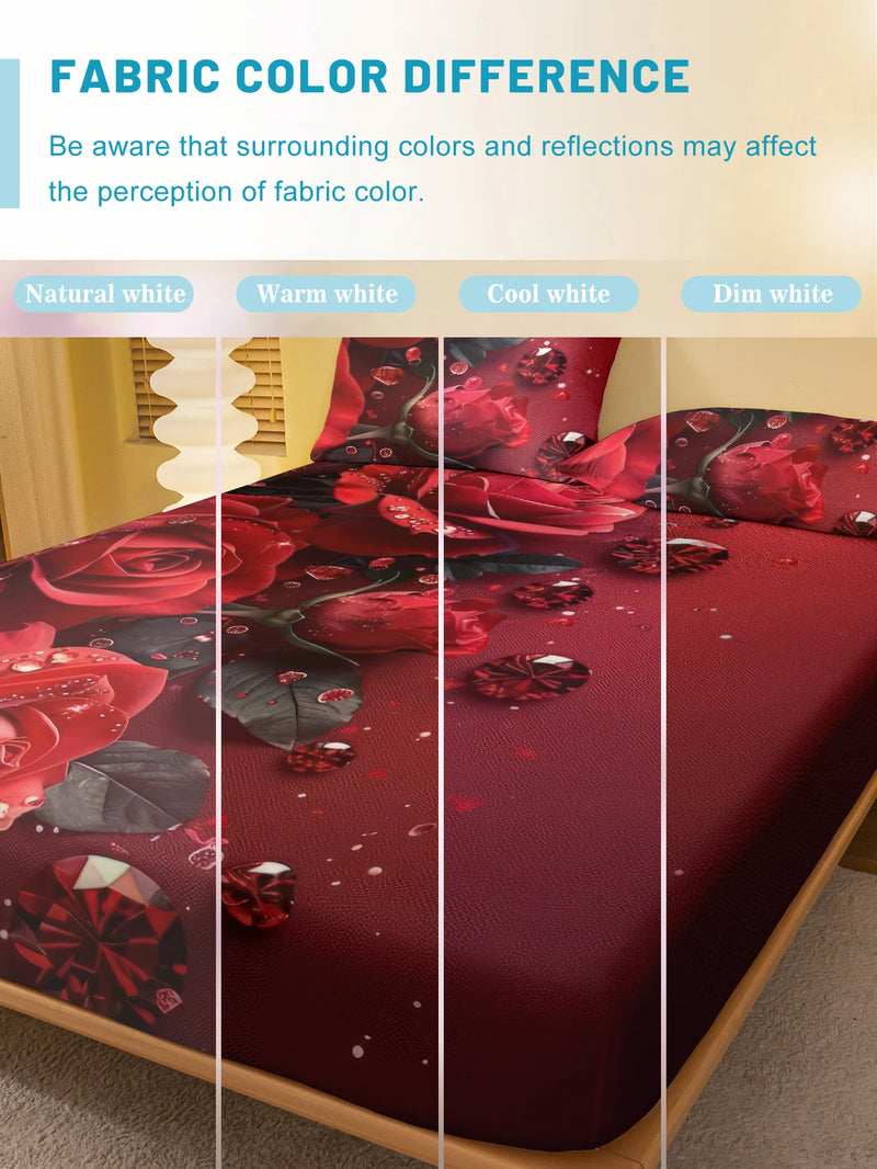 Lençol estampado Red Rose 1 pç (fronha não inclusa)