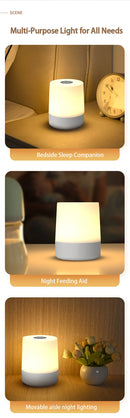 Luminária de cabeceira Touch Night, LED recarregável