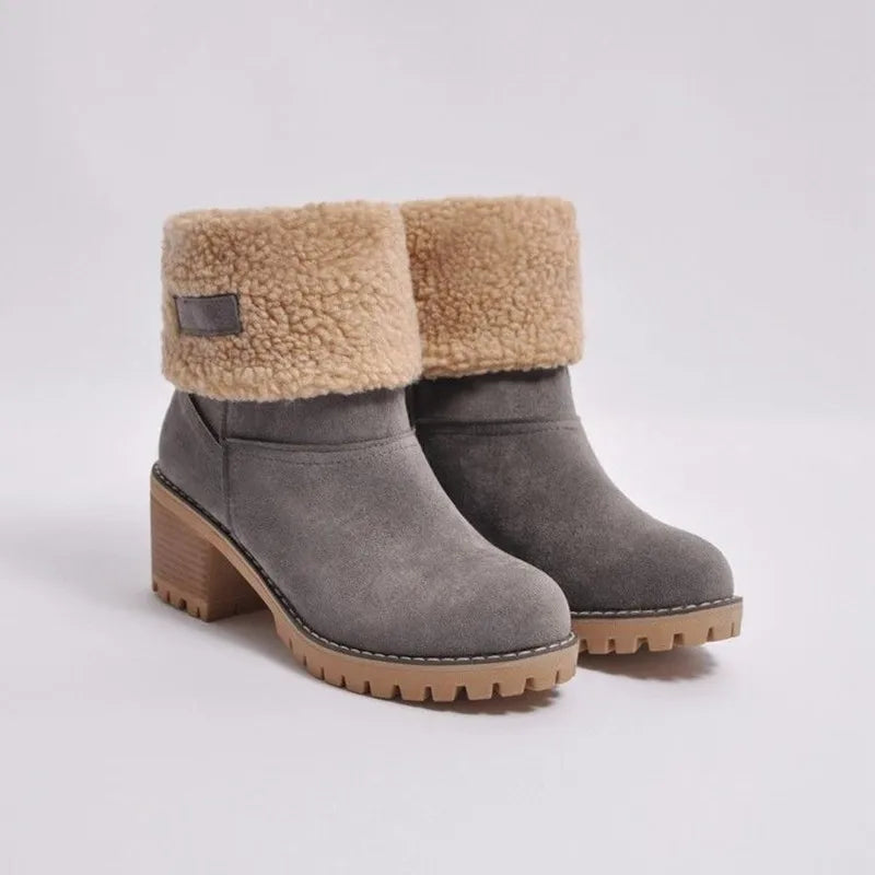 Botas de couro impermeáveis p/ inverno