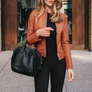 Jaqueta de couro feminina