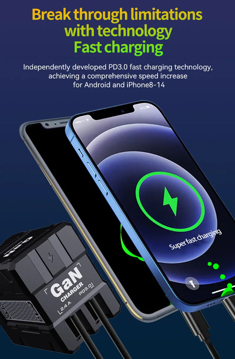 Carregador turbo Xiaomi 120W GaN, cabo retrátil, tipo C ,Compativel com   Iphone 16,  Ipad , Macbook