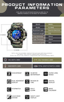 Relógio camuflado estilo militar