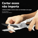 Tesoura de Cozinha Multifuncional em Aço Inox com Trava de Segurança