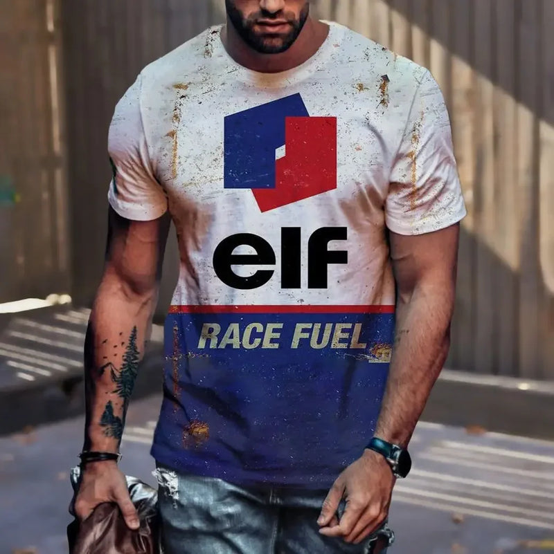 Camisa estampada casual masculina