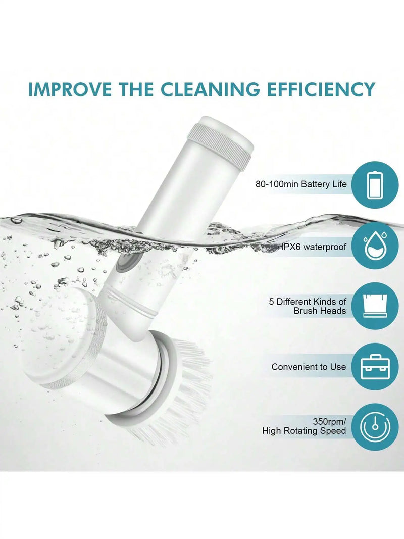 Escova de limpeza 5 em 1 sem fio Scrubber