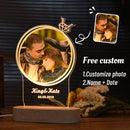 Luminária 3D personalizada com foto e texto - Ideal para namorados