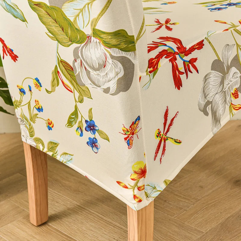 Capa de cadeira estampada floral strecht