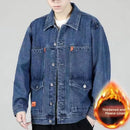 Jaqueta jeans masculinacom forro Fleece |Outono-Inverno|