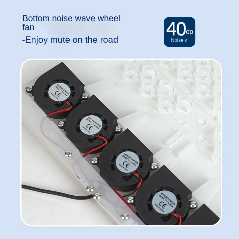 Assento respirável. Almofada c/ sistema de dissipação de calor.