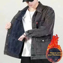 Jaqueta jeans masculinacom forro Fleece |Outono-Inverno|