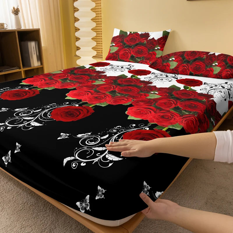 Lençol de cama Black Rose 1 pç fronha não incluida