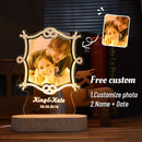 Luminária 3D personalizada com foto e texto - Ideal para namorados