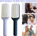 Escova de cabelo autolimpante, cerdas retráteis, antiestática