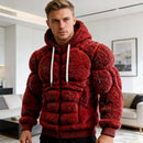 Moletom Masculino com Capuz e Estampa de Músculos 2D