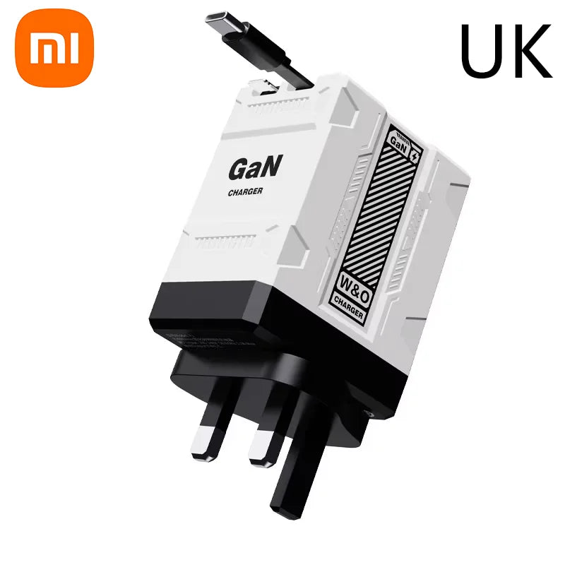 Carregador turbo Xiaomi 120W GaN, cabo retrátil, tipo C ,Compativel com   Iphone 16,  Ipad , Macbook