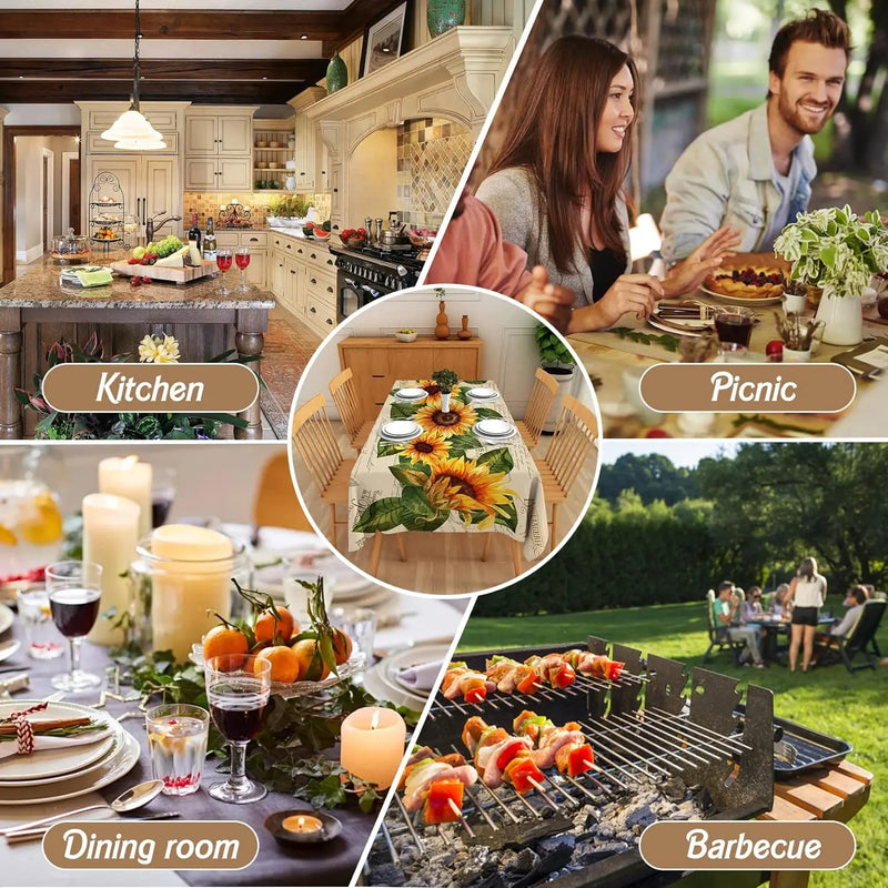 Toalha de mesa retangular estampada