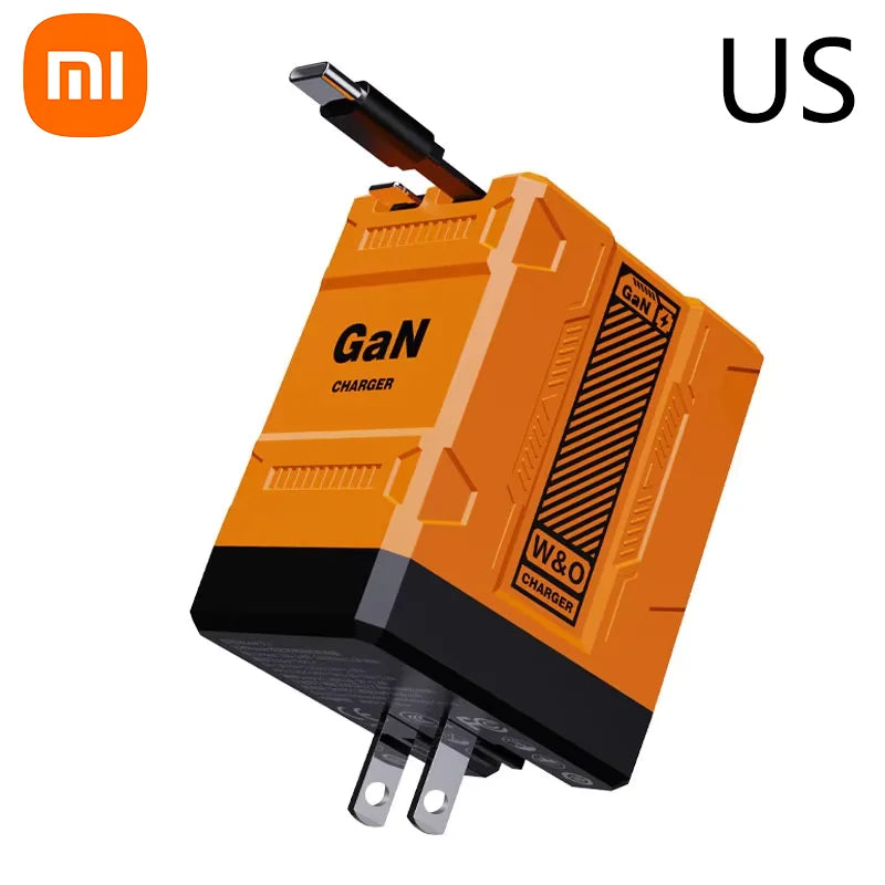 Carregador turbo Xiaomi 120W GaN, cabo retrátil, tipo C ,Compativel com   Iphone 16,  Ipad , Macbook