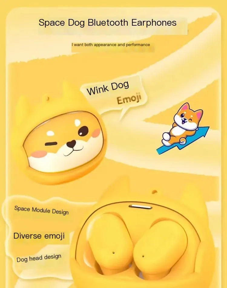 Fones de ouvido sem fio bluetoth cut pet puppy