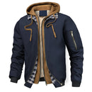 Jaqueta Bomber Masculina Quente para Outono/Inverno, Corta-Vento Grosso para Uso Externo