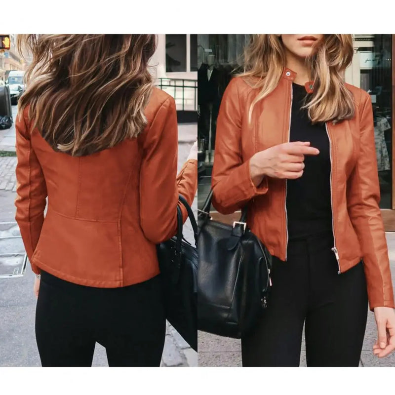 Jaqueta de couro feminina