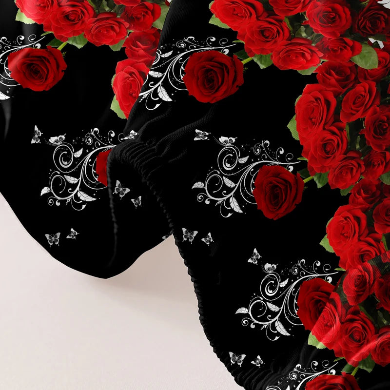 Lençol de cama Black Rose 1 pç fronha não incluida