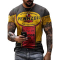 Camisa masculina Castrol, estampas em 3D