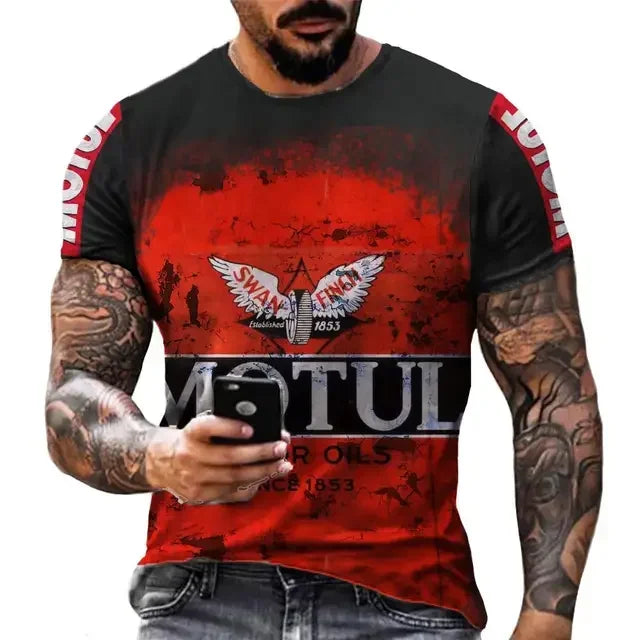 Camisa estampada casual masculina