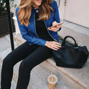 Jaqueta de couro feminina