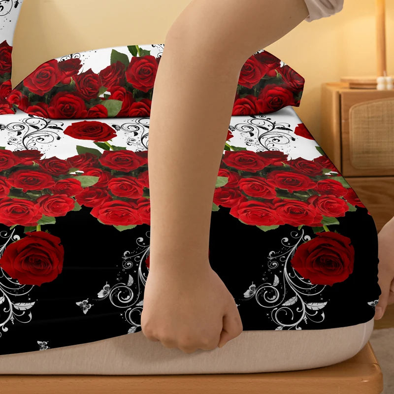 Lençol de cama Black Rose 1 pç fronha não incluida