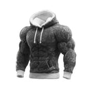 Moletom Masculino com Capuz e Estampa de Músculos 2D